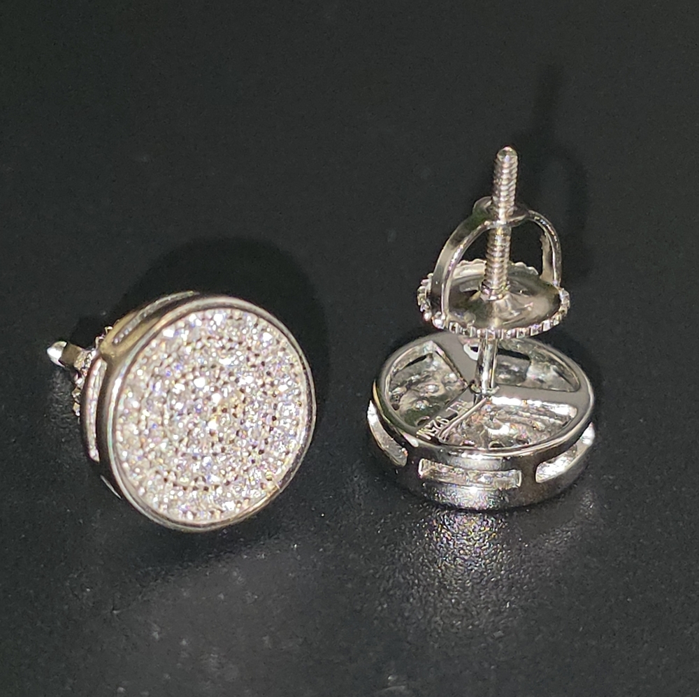 ✨ 0.39 CTW Moissanite Round Pavé Stud Earrings | S925 Silver | VVS D Color ✨